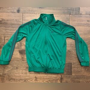 Adidas Boys Bomber-Style Track Jacket • Emerald Green Size Medium 10/12 • EUC